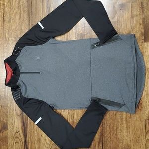Mens Spyder 1/4 zip black & gray active pullover size S